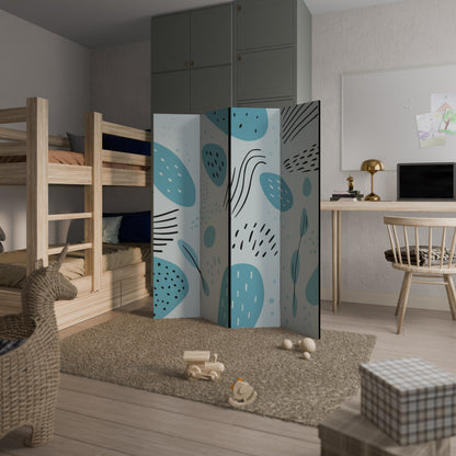 GREENISH FRENZY 4-Panel Room Divider