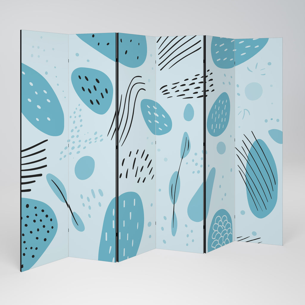 GREENISH FRENZY Decorative 6-Panel Room Divider