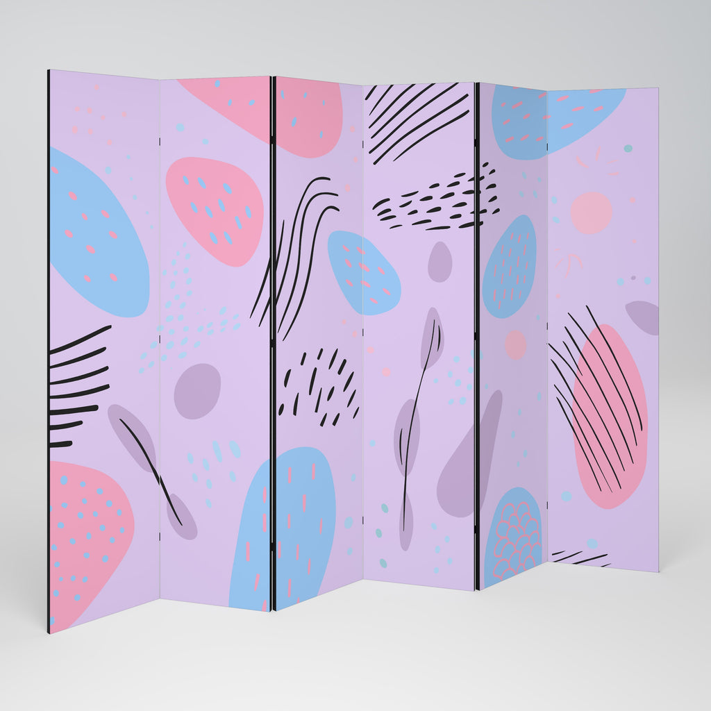 PINKY FRENZY Decorative 6-Panel Room Divider