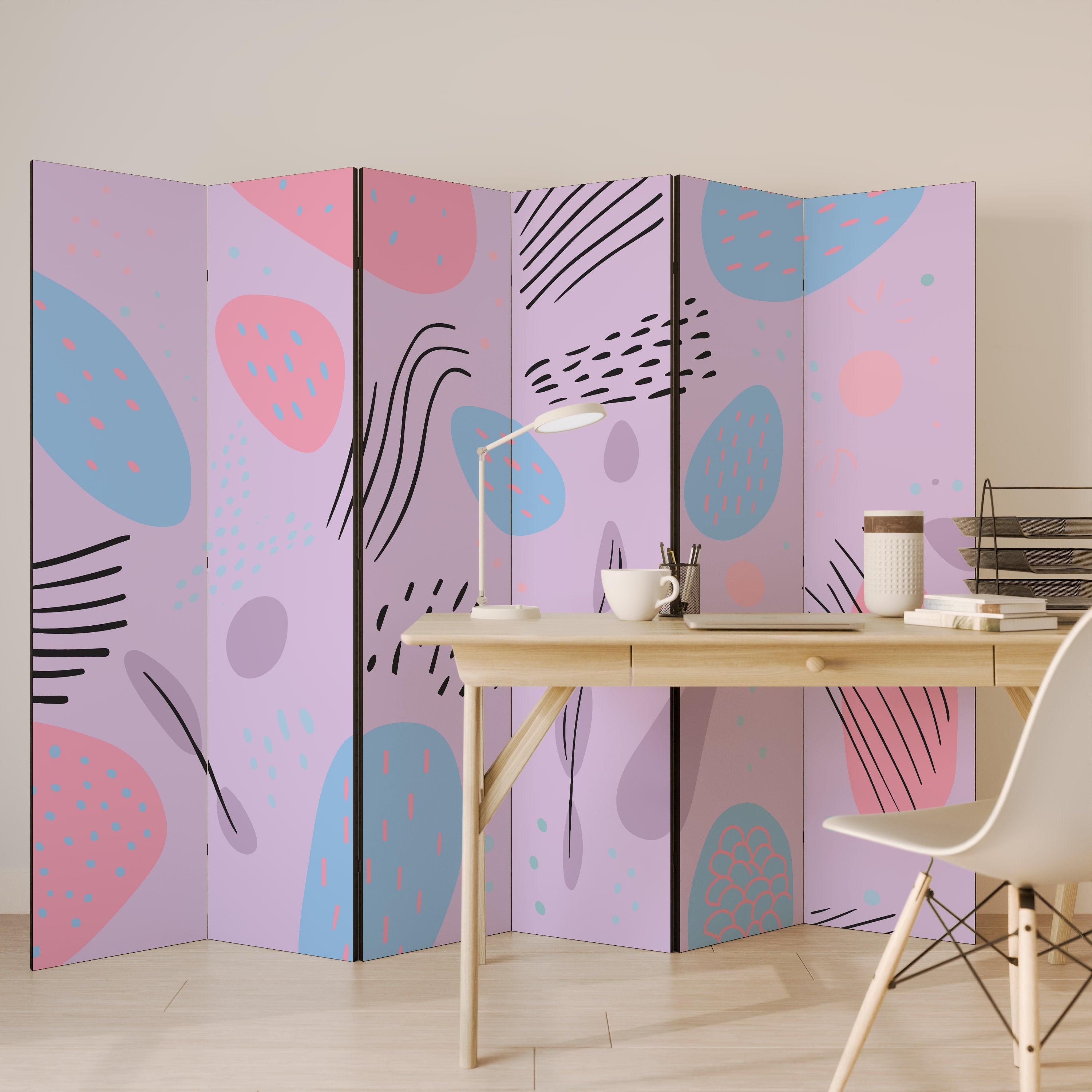 PINKY FRENZY 6-Panel Room Divider