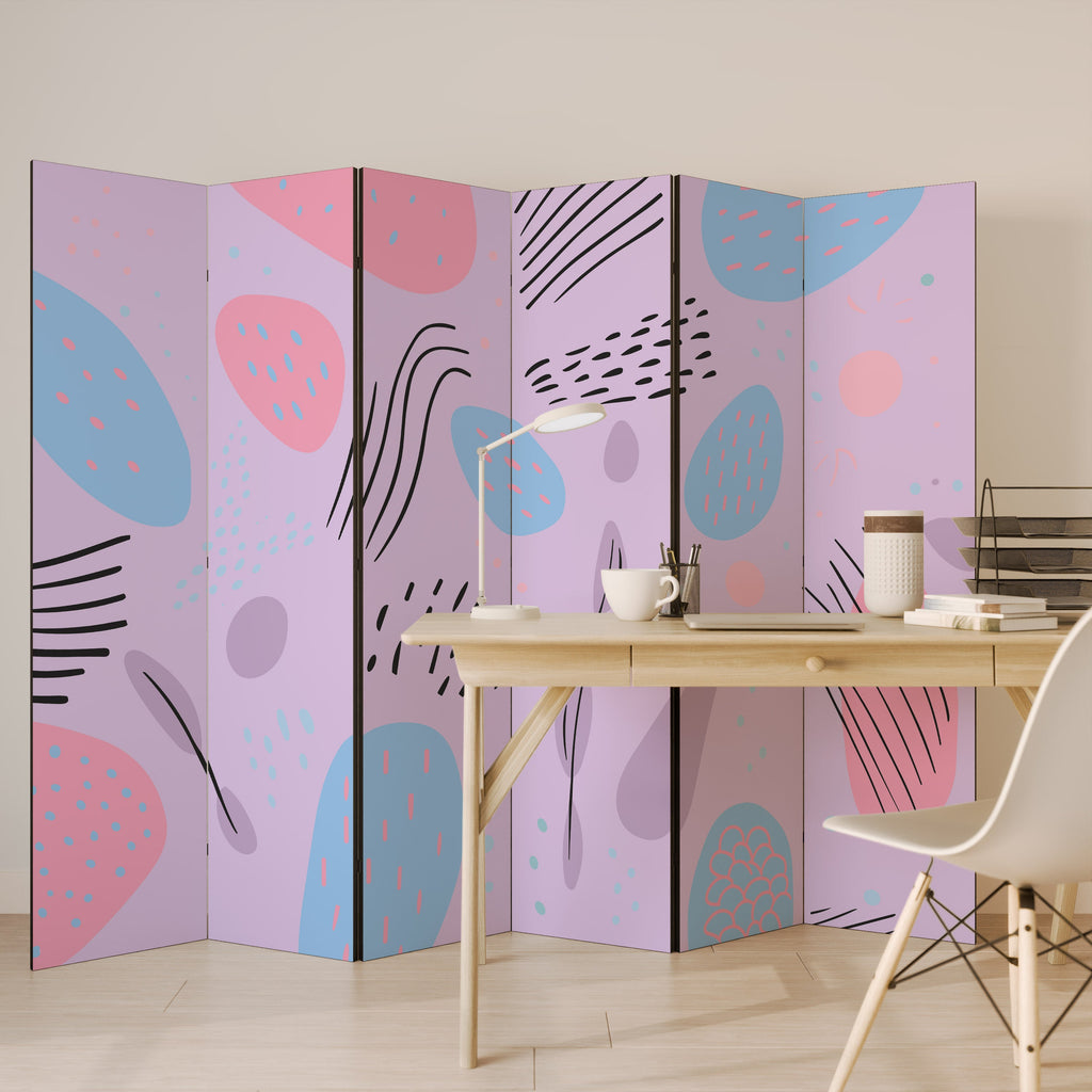 PINKY FRENZY Decorative 6-Panel Room Divider