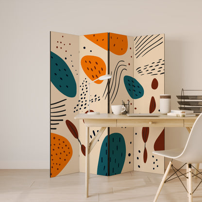 VIBRANT FRENZY 4-Panel Room Divider