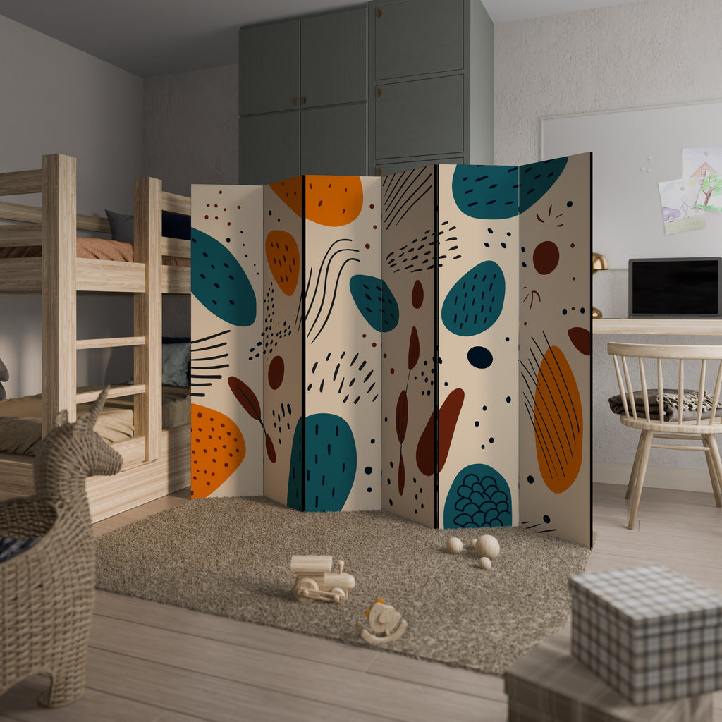 VIBRANT FRENZY 6-Panel Room Divider
