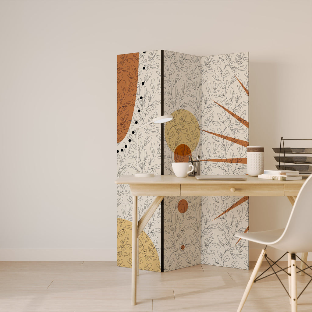 RAYS AND ROUNDELS Decorative 3-Panel Room Divider