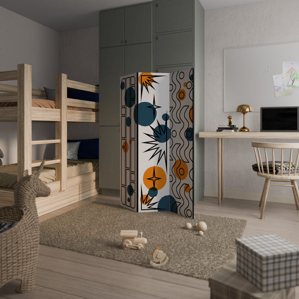 Séparateur de pièce décoratif à 3 panneaux ABSTRACT SYMPHONY FLARE