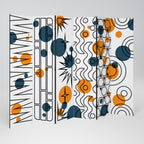 ABSTRACT SYMPHONY FLARE 6-Panel Room Divider