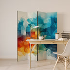 VIBRANT FACETS UNITE 4-Panel Room Divider