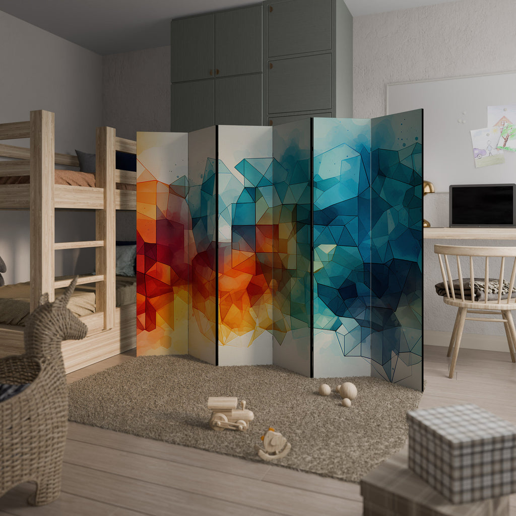 VIBRANT FACETS UNITE Decorative 6-Panel Room Divider