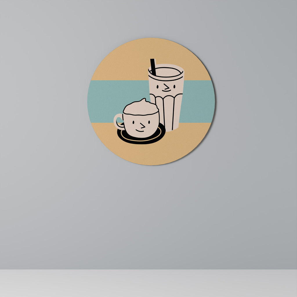 PLAISIRS DU CAFÉ Décoration murale ronde