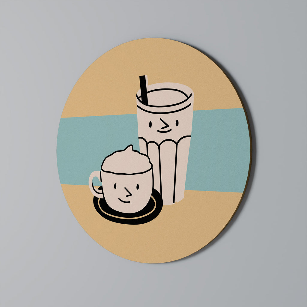 PLAISIRS DU CAFÉ Décoration murale ronde