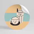 COFFEE PLEASURES Peel and Stick Round Sticker