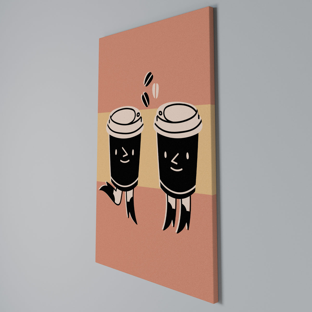 JOYFUL COFFEE Vertical Canvas Print