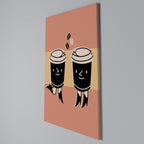 JOYFUL COFFEE Vertical Canvas Print