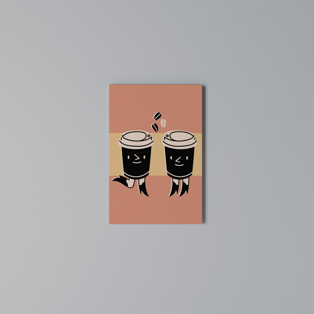 JOYFUL COFFEE Vertical Canvas Print