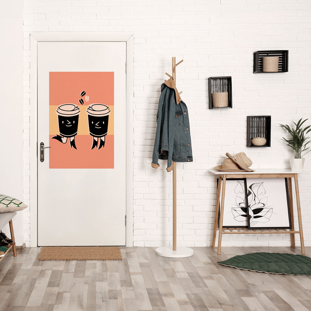 Affiche verticale autocollante « JOYFUL COFFEE »