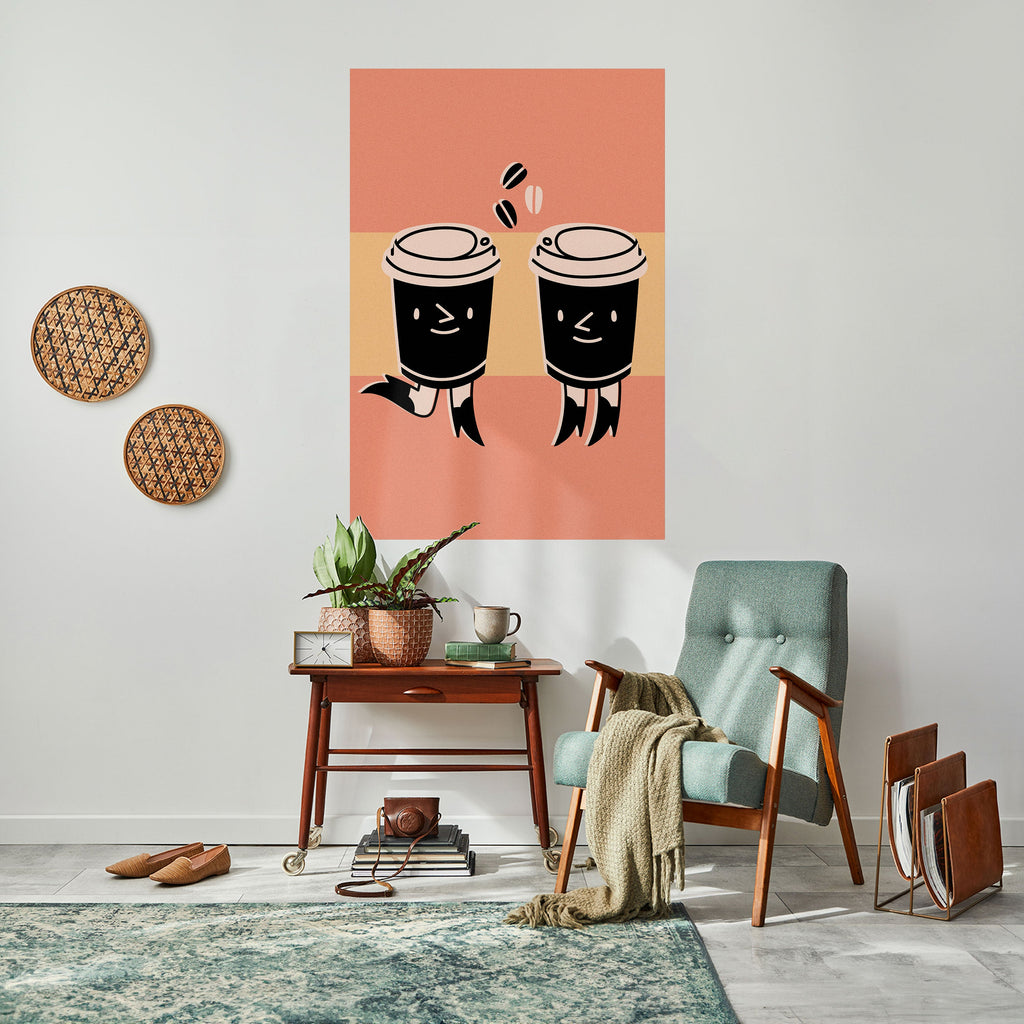 Affiche verticale autocollante « JOYFUL COFFEE »