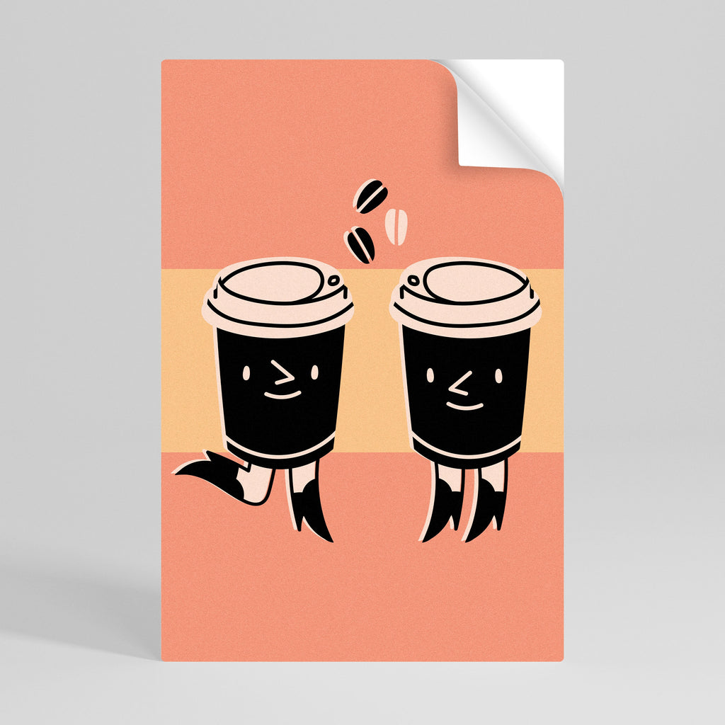 Affiche verticale autocollante « JOYFUL COFFEE »