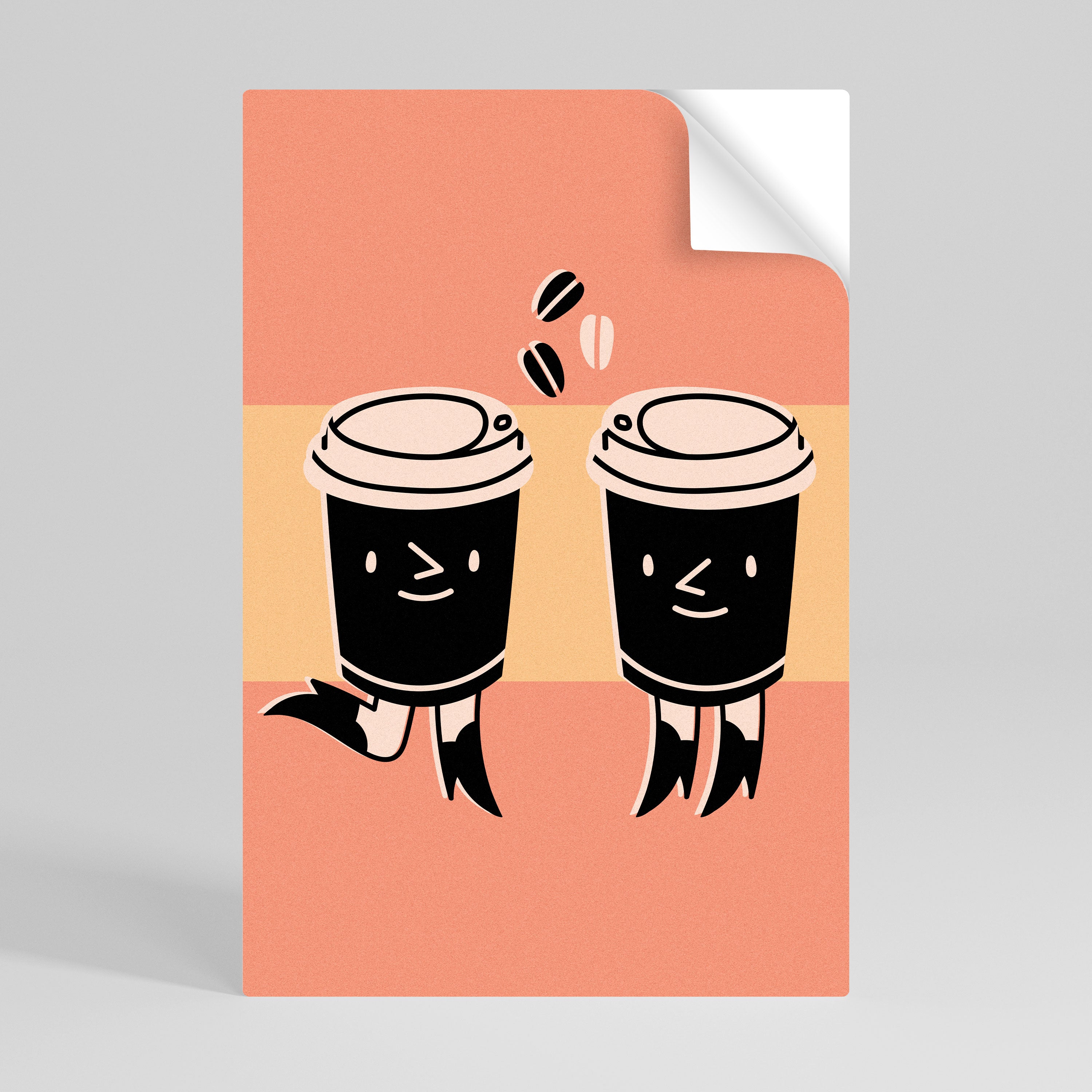 JOYFUL COFFEE Peel and Stick Vertical Poster