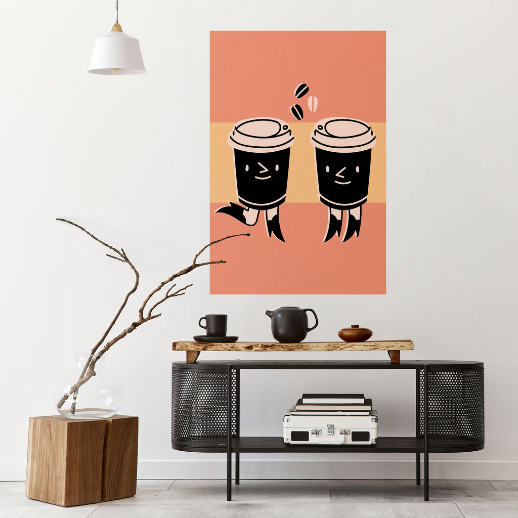 Affiche verticale autocollante « JOYFUL COFFEE »