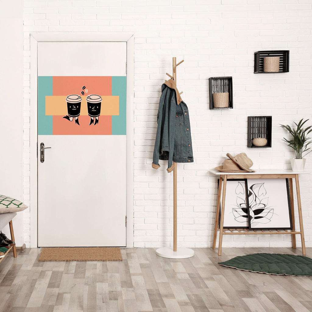 Affiche horizontale autocollante « JOYFUL COFFEE »