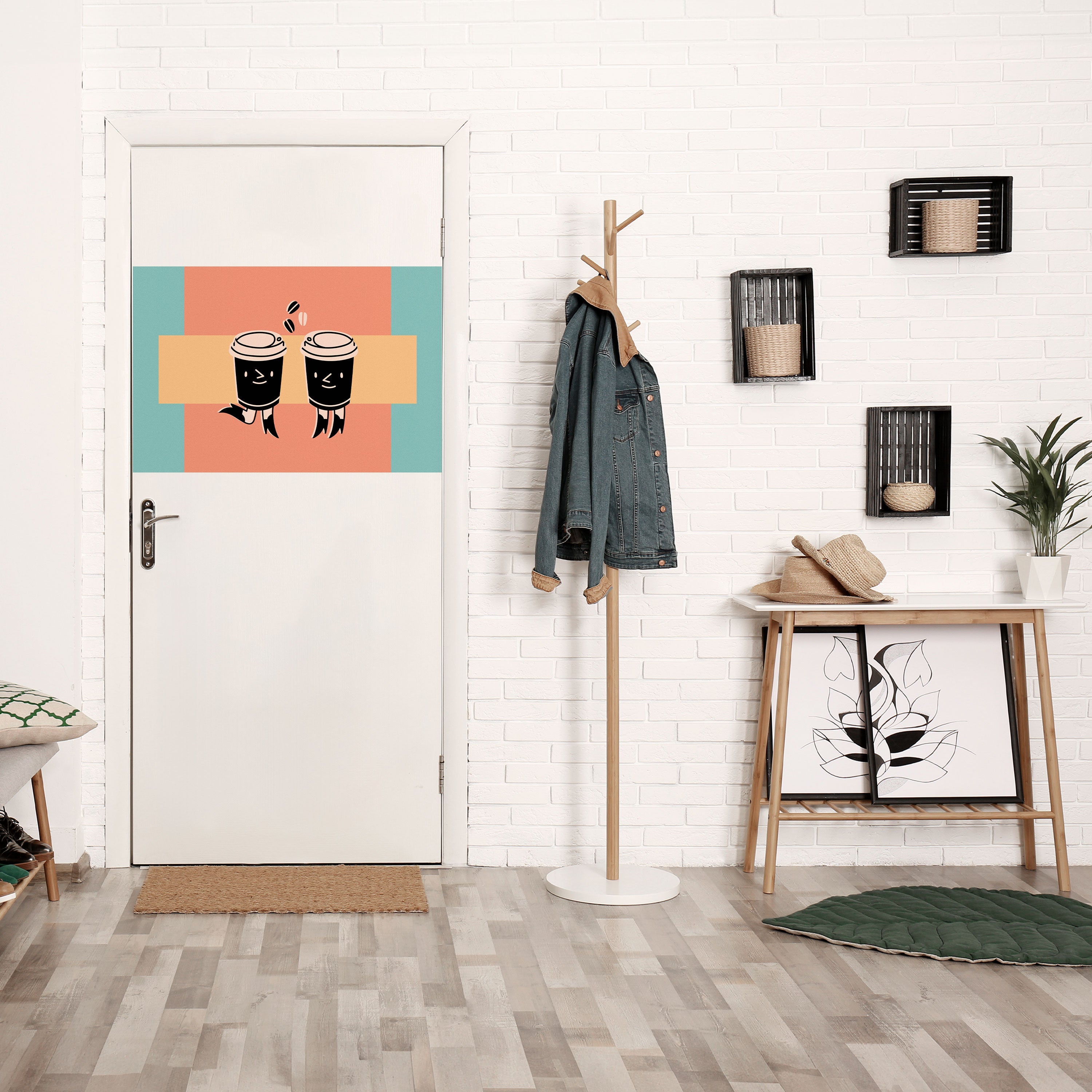 Affiche horizontale autocollante « JOYFUL COFFEE »