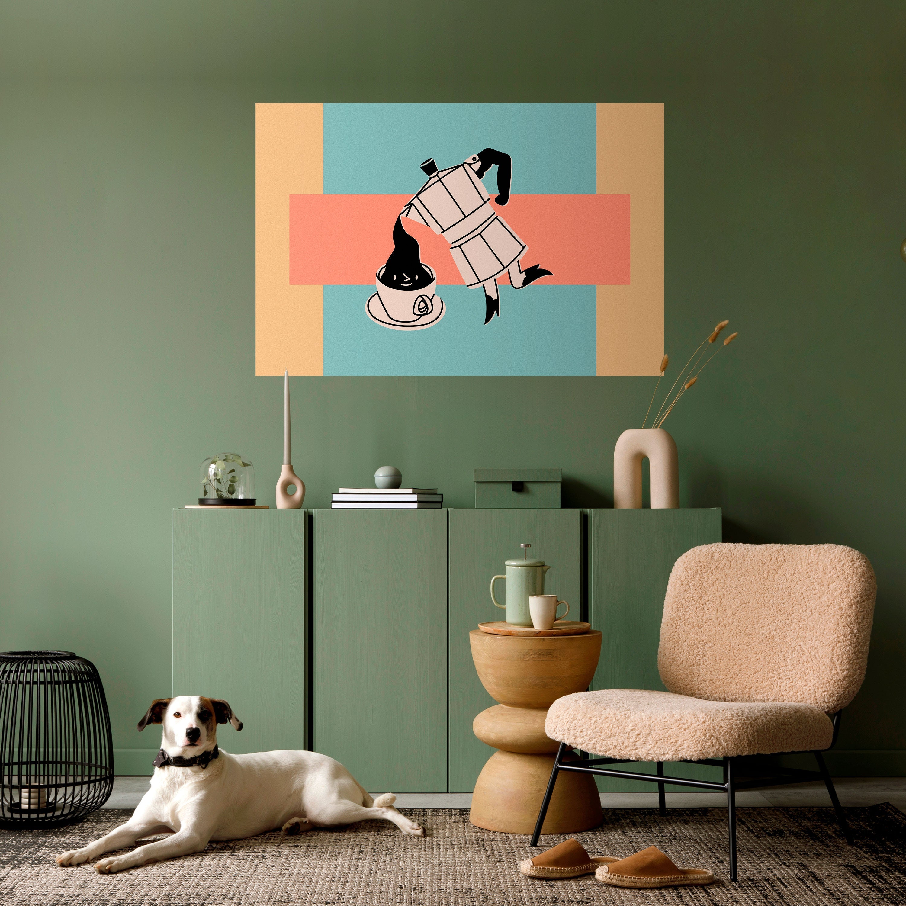 Affiche horizontale autocollante POWER ESPRESSO