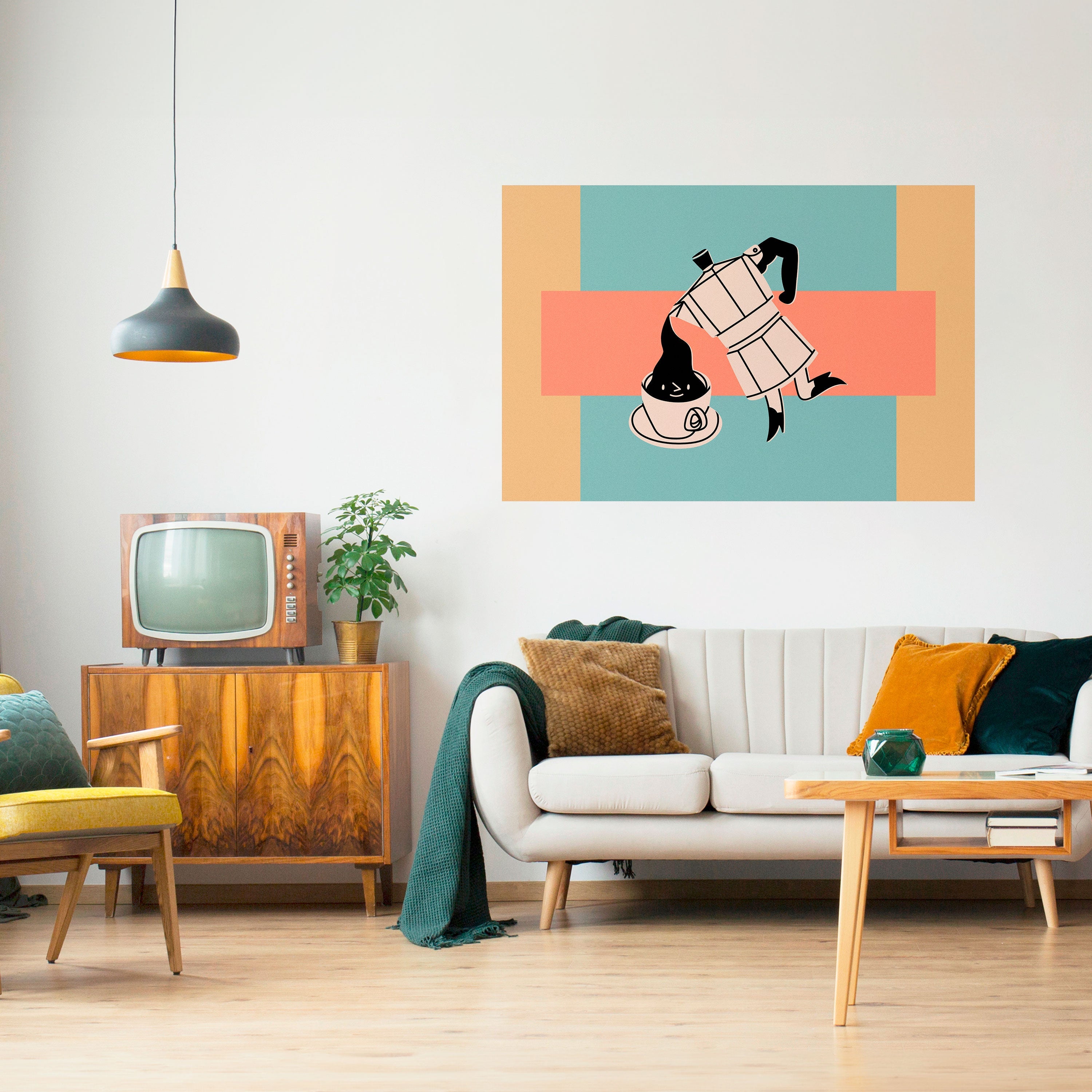 Affiche horizontale autocollante POWER ESPRESSO