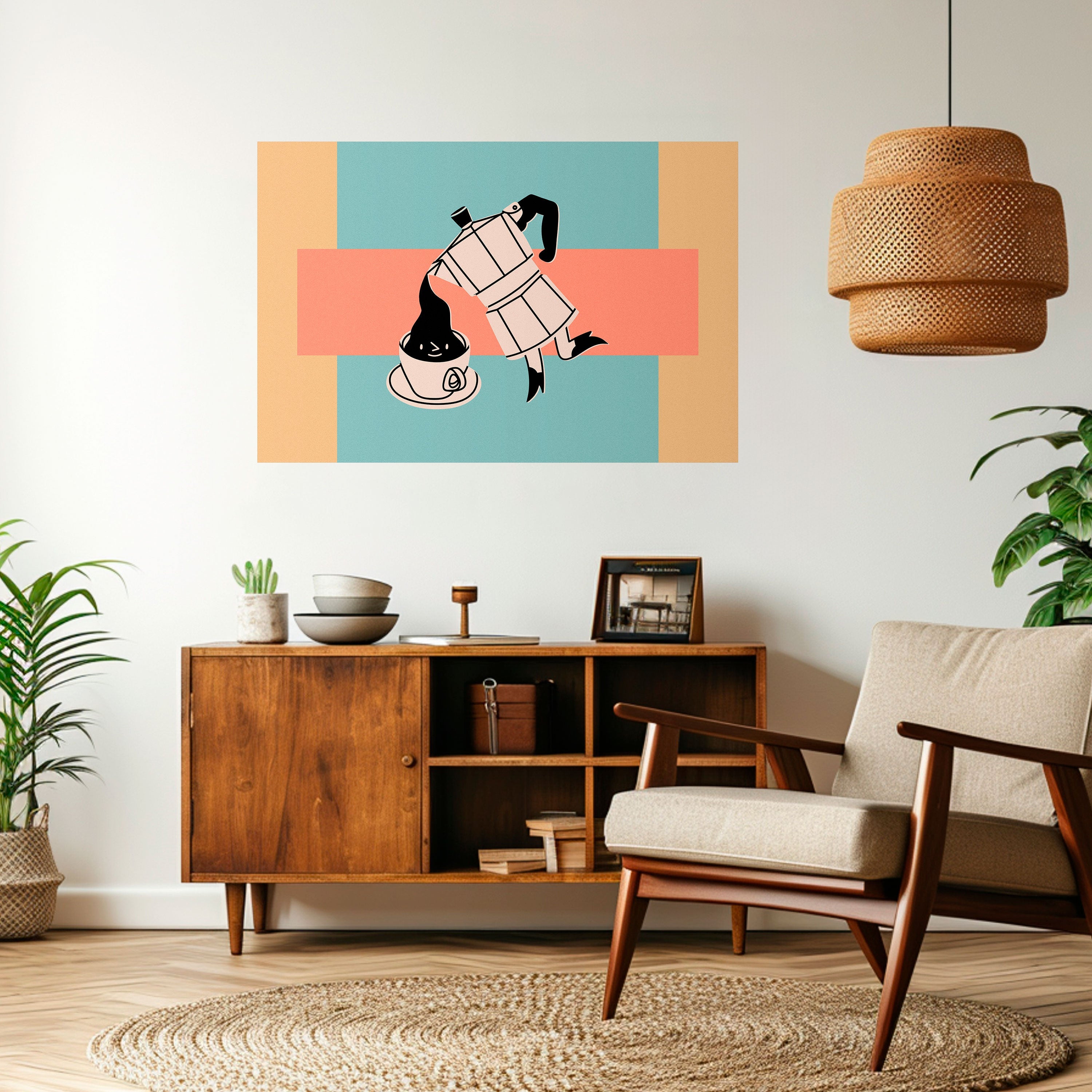 Affiche horizontale autocollante POWER ESPRESSO