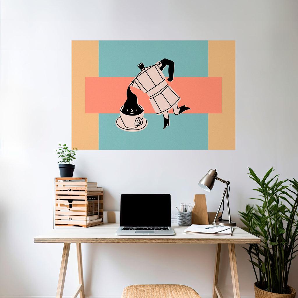 Affiche horizontale autocollante POWER ESPRESSO