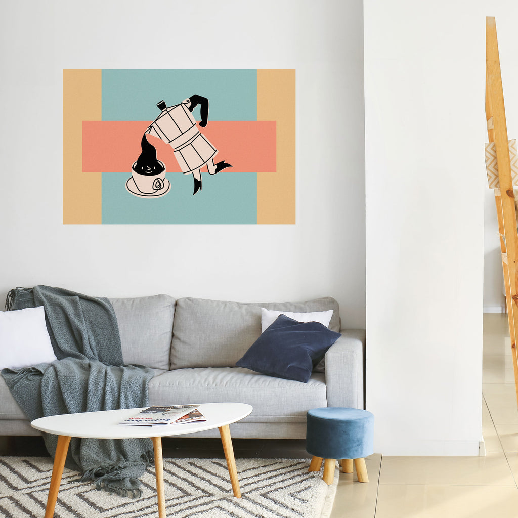 Affiche horizontale autocollante POWER ESPRESSO