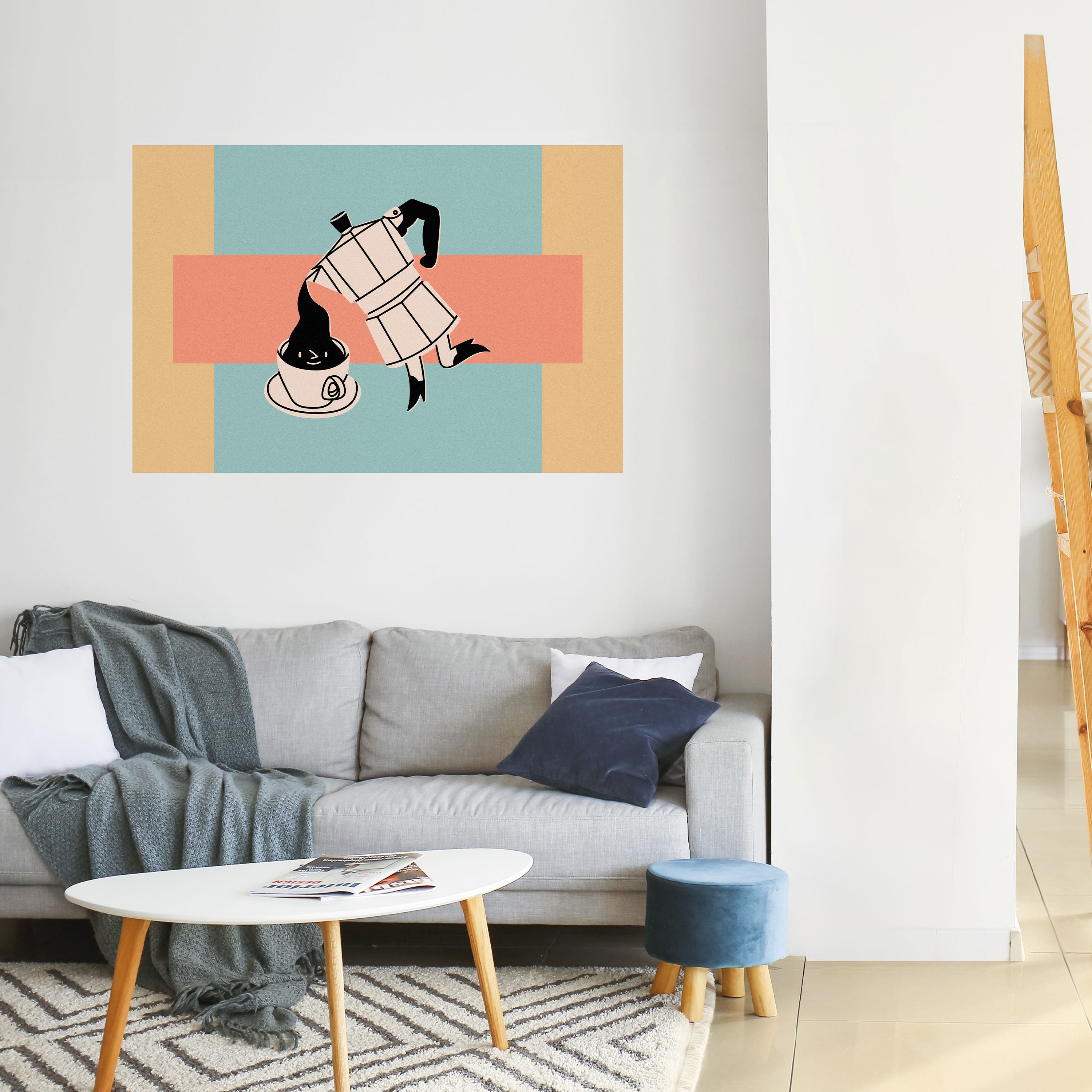 Affiche horizontale autocollante POWER ESPRESSO