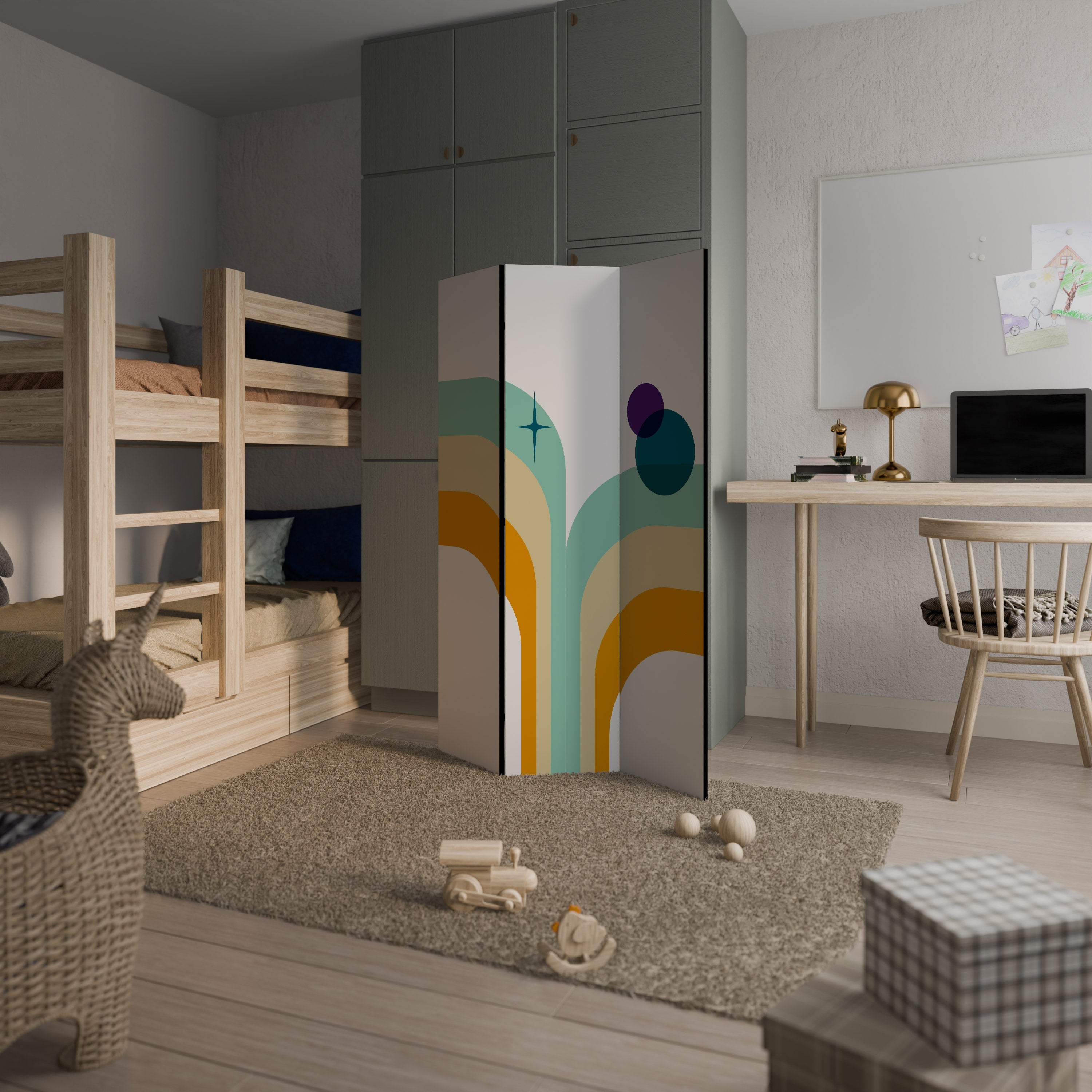 COLOR SOLSTICE Decorative 3-Panel Room Divider