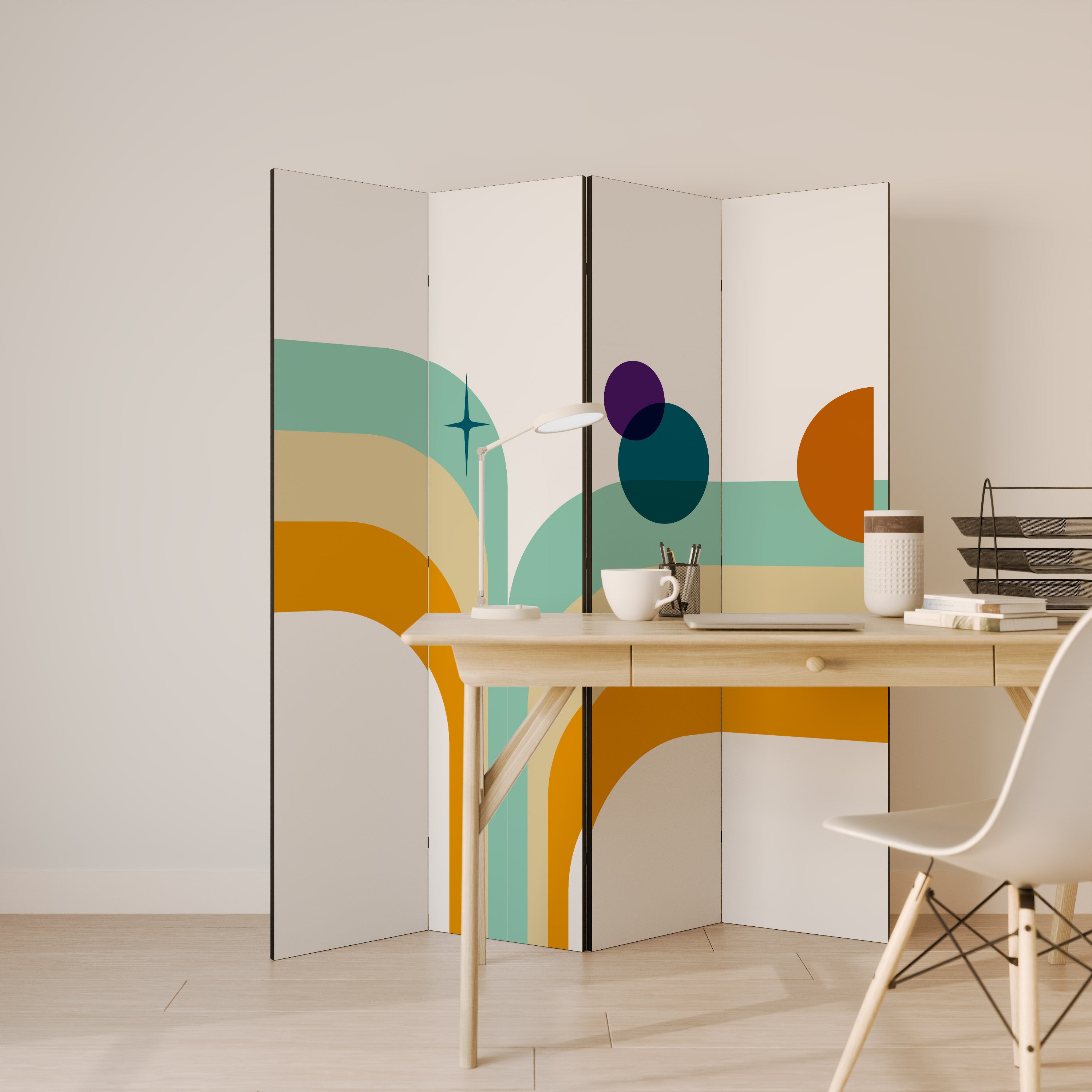 COLOR SOLSTICE Decorative 4-Panel Room Divider