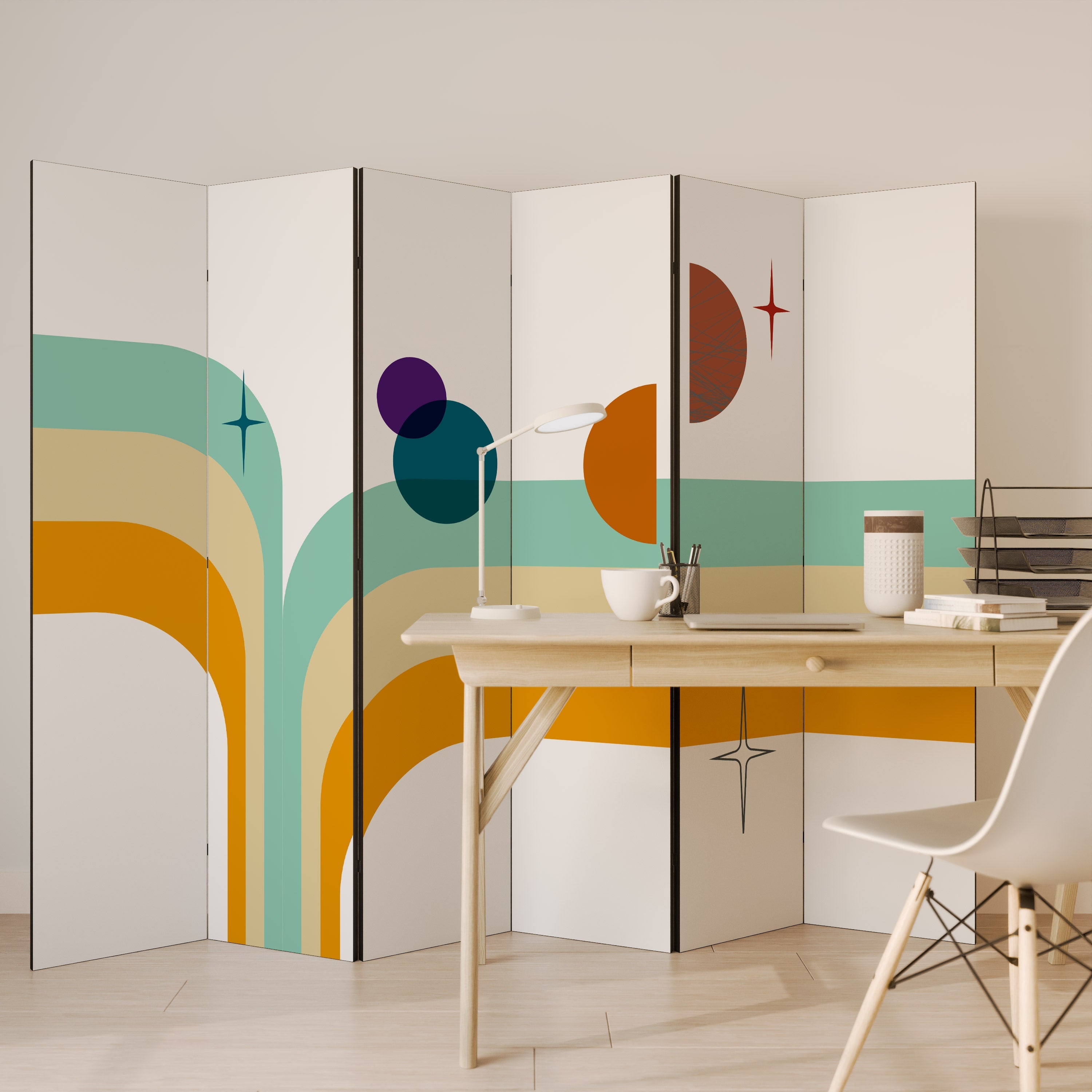 COLOR SOLSTICE Decorative 6-Panel Room Divider