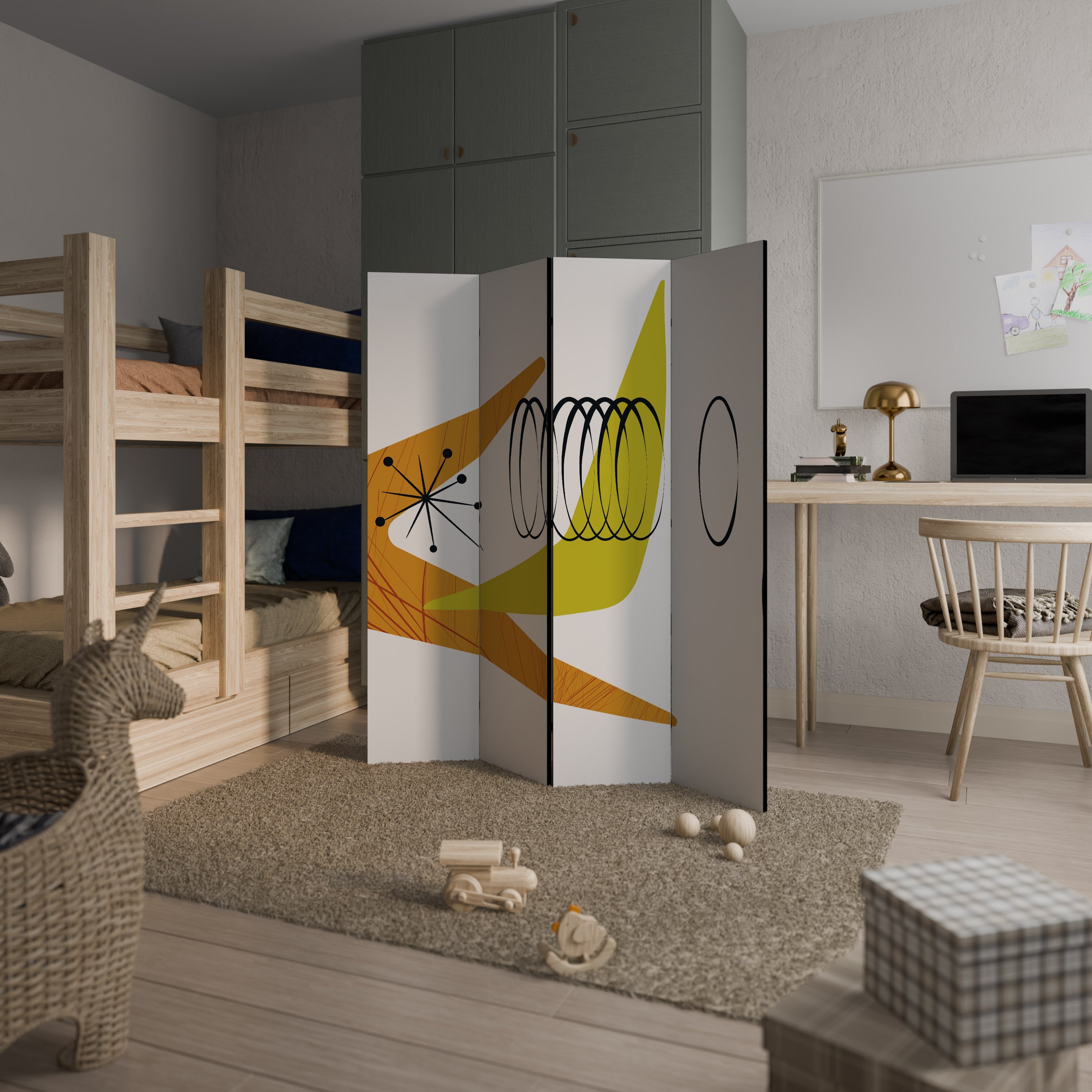 MAGNETIC HIT Decorative 4-Panel Room Divider