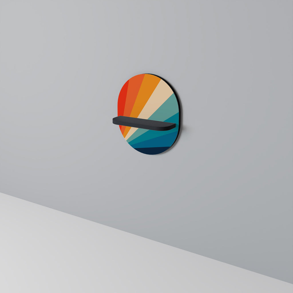 PRISM CONCUSSION Oval Art Shelf In Black Finish