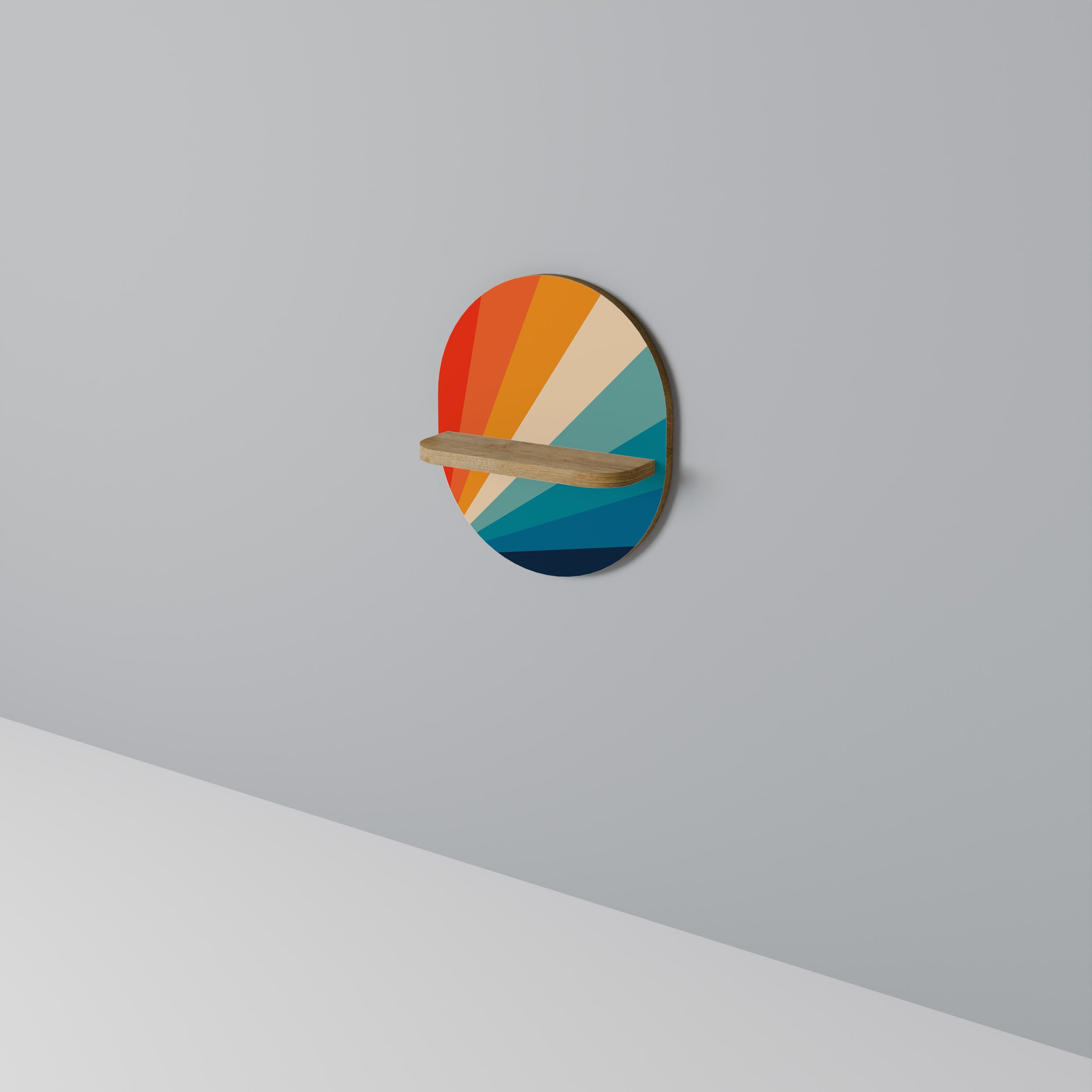 Étagère d'art ovale PRISM CONCUSSION effet chêne