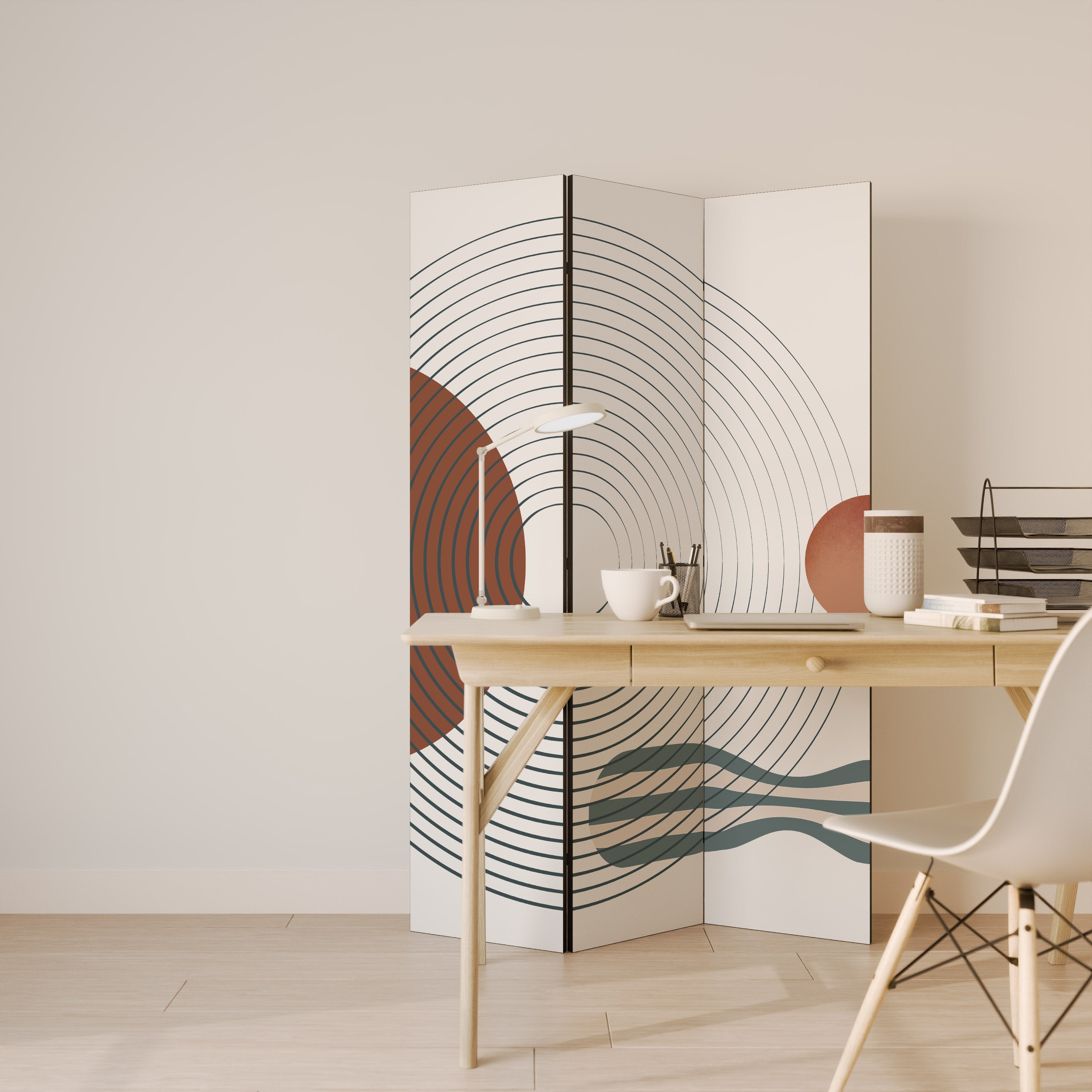 QUIET SNAPSHOT Decorative 3-Panel Room Divider