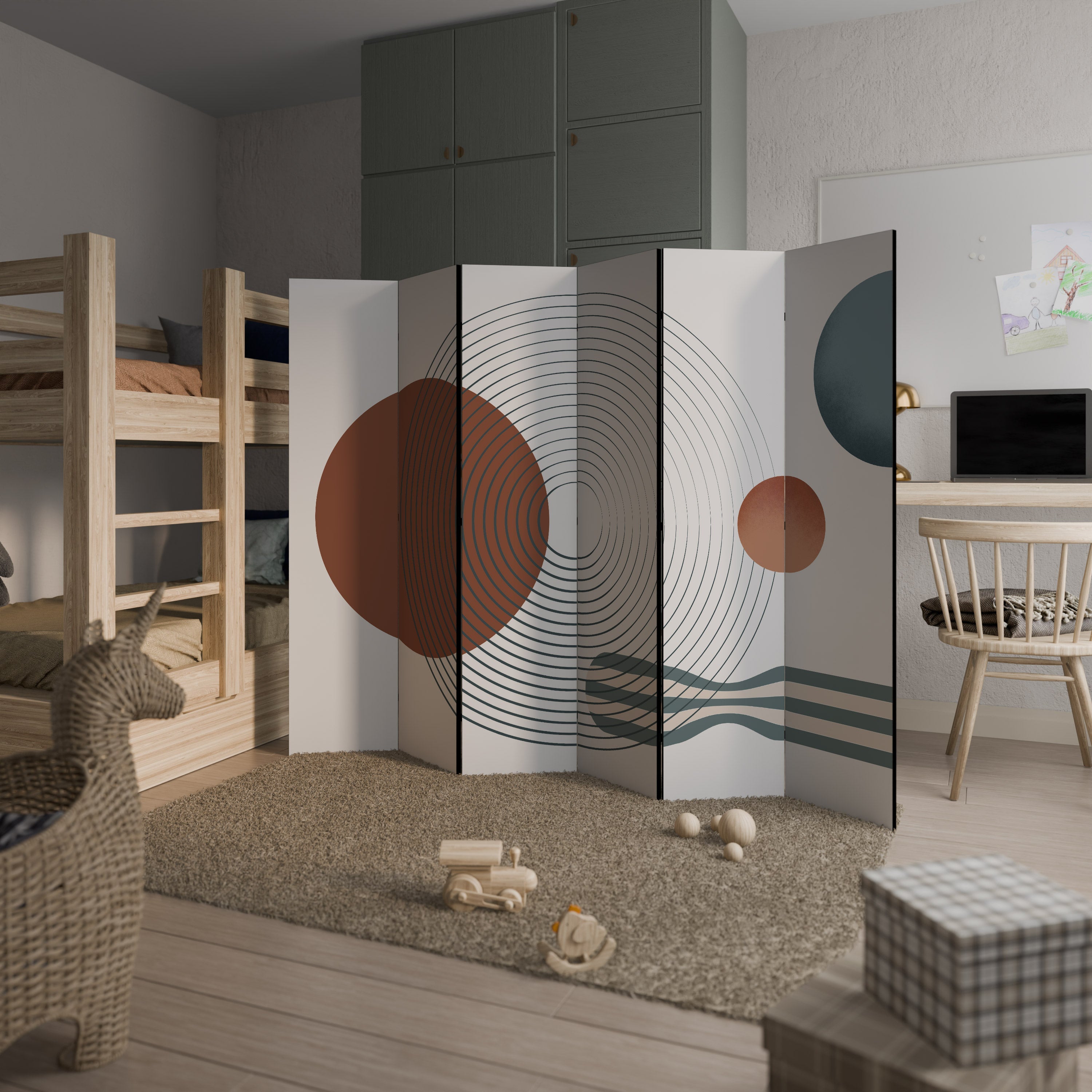 QUIET SNAPSHOT Decorative 6-Panel Room Divider