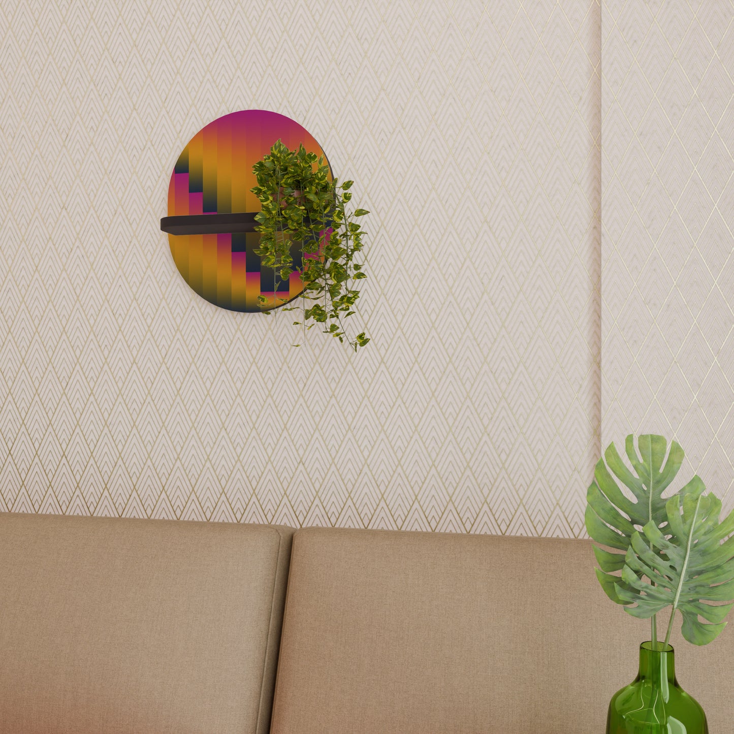 GOLDEN FADE Art Shelf