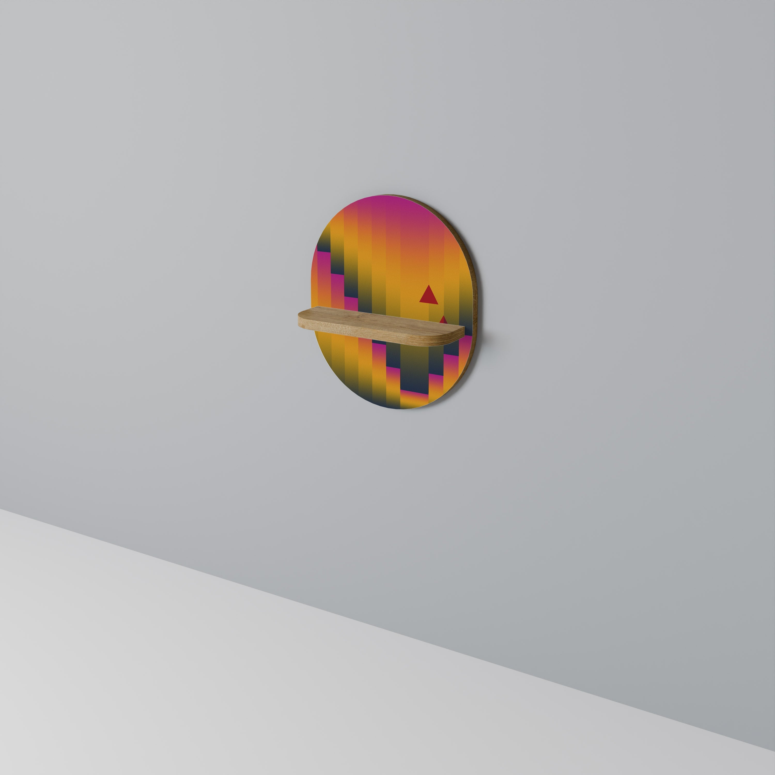 Étagère d'art ovale effet chêne GOLDEN FADE