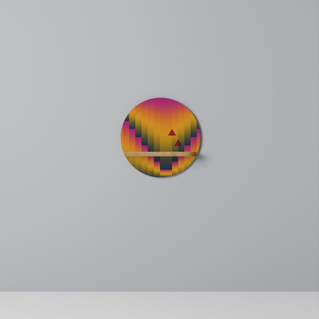 Étagère d'art ronde effet chêne GOLDEN FADE