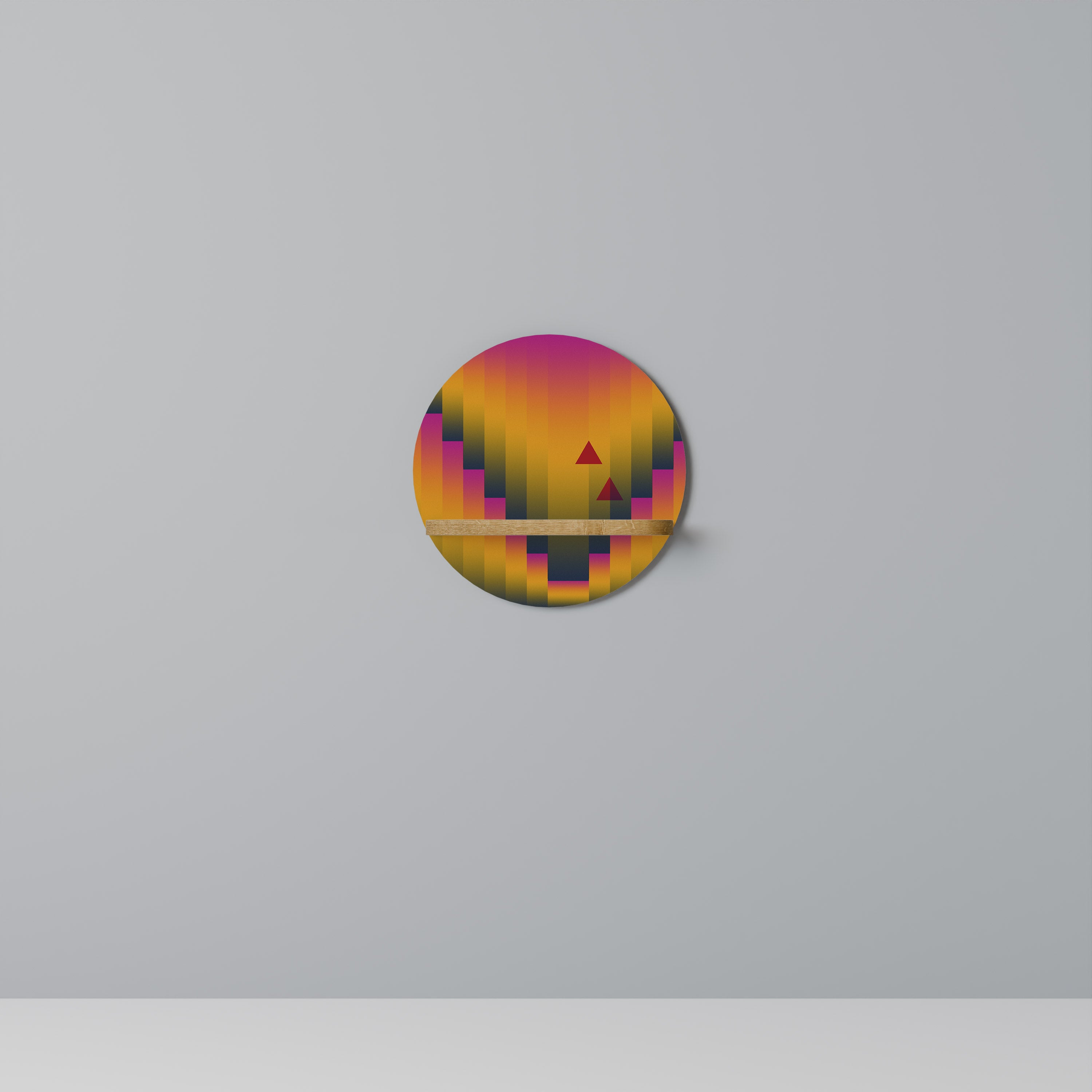 Étagère d'art ronde effet chêne GOLDEN FADE