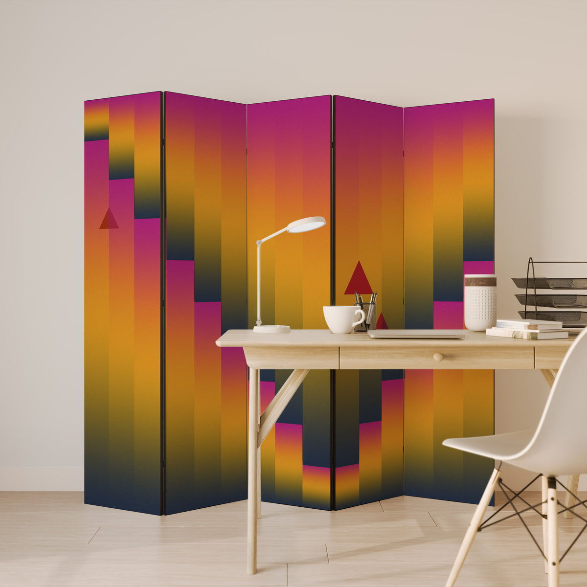 GOLDEN FADE 5-Panel Room Divider