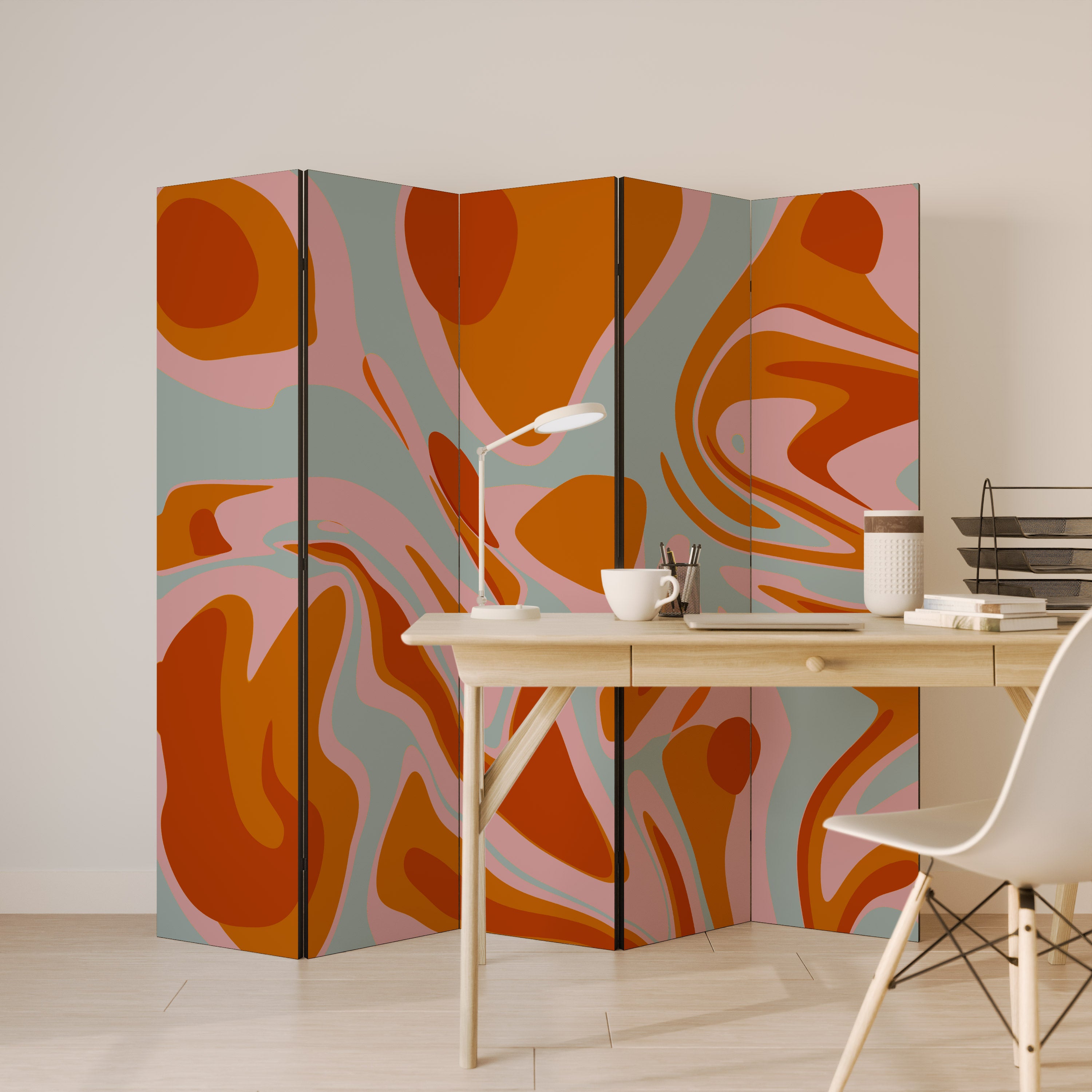 FLOATING BURN 5-Panel Room Divider