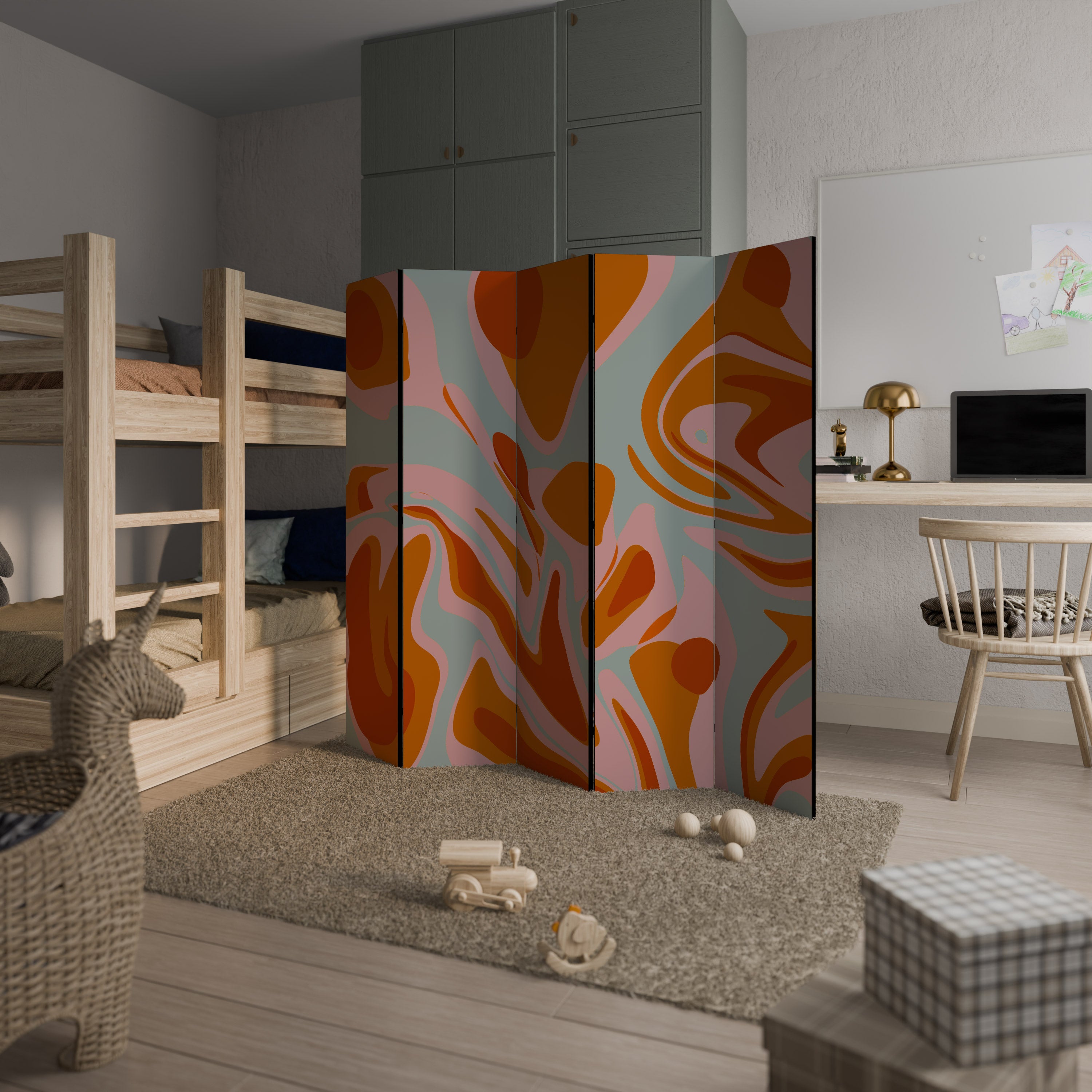 FLOATING BURN 5-Panel Room Divider