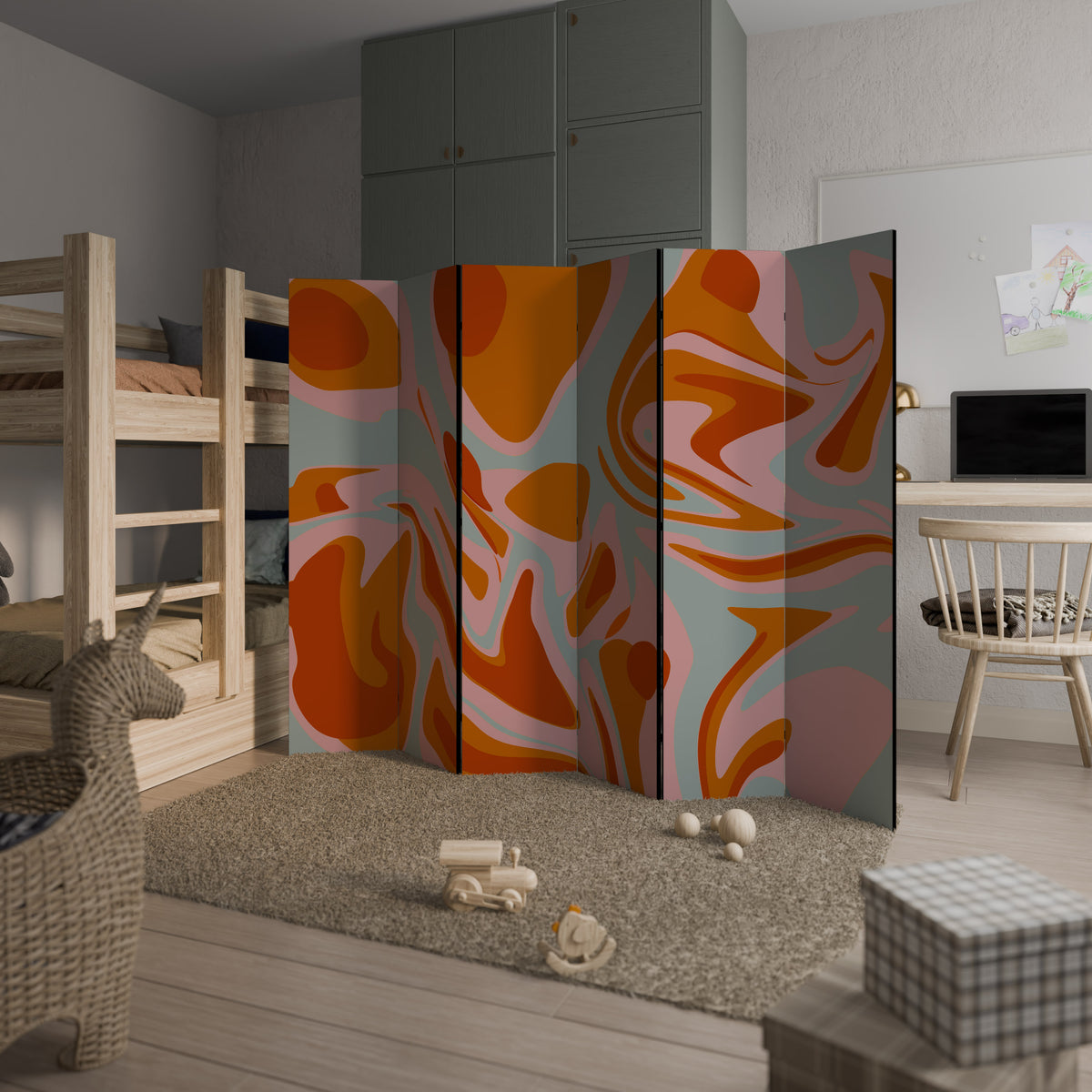 FLOATING BURN 6-Panel Room Divider