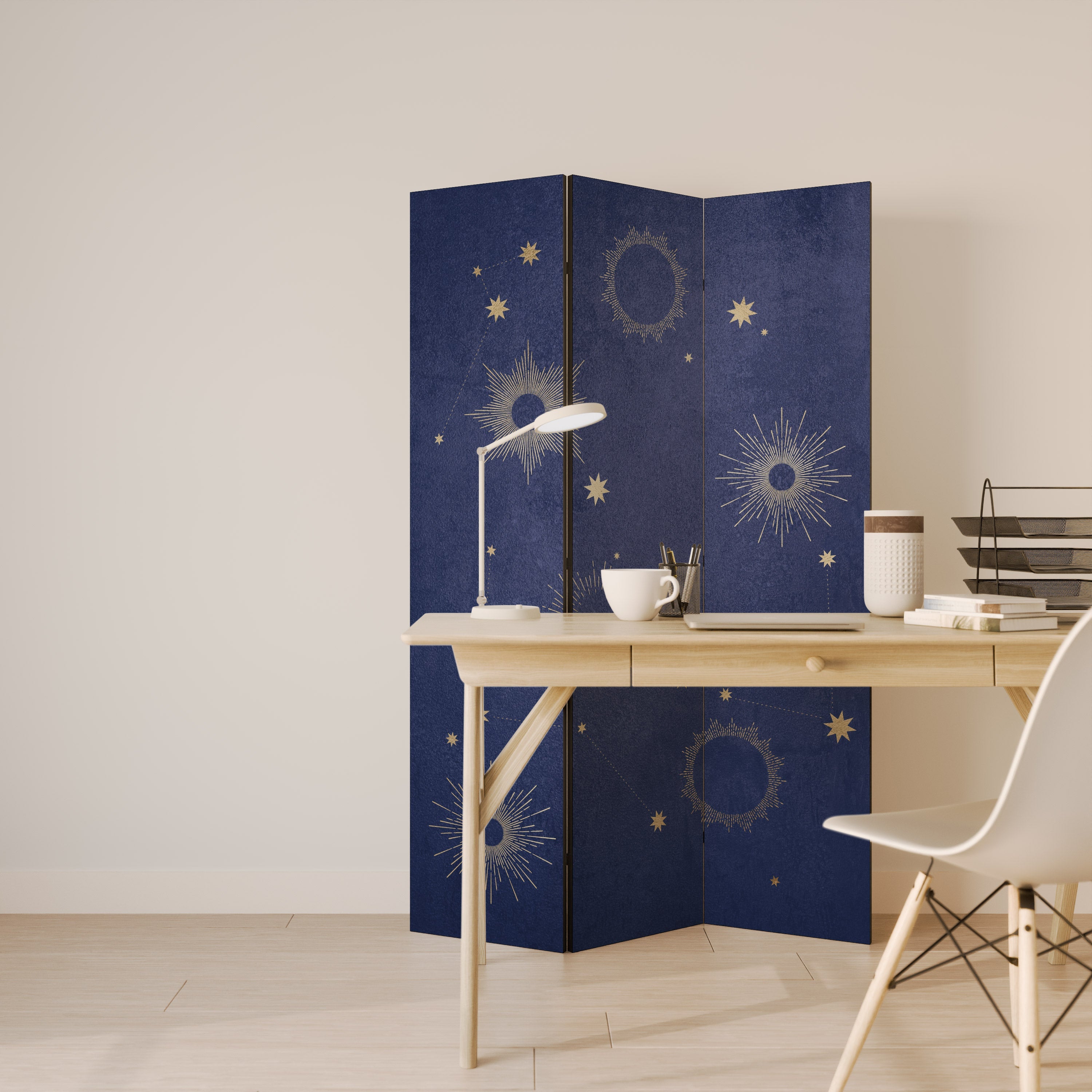MIDNIGHT PATH Decorative 3-Panel Room Divider