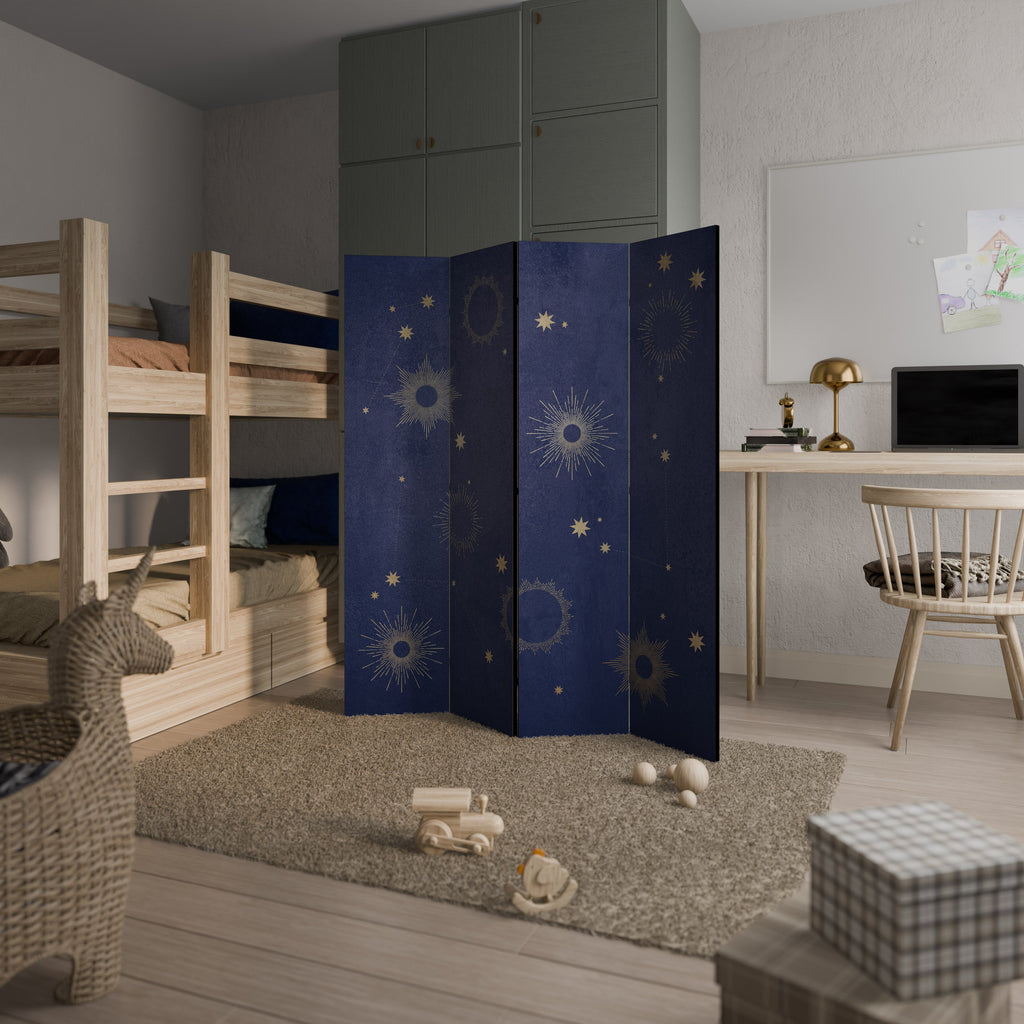 MIDNIGHT PATH Decorative 4-Panel Room Divider