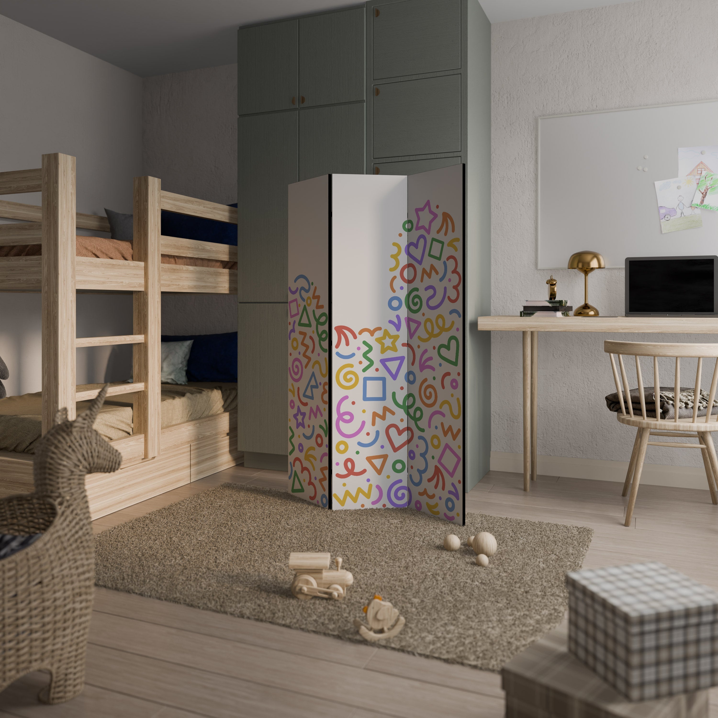 SHAPE EXCITEMENT Decorative 3-Panel Room Divider